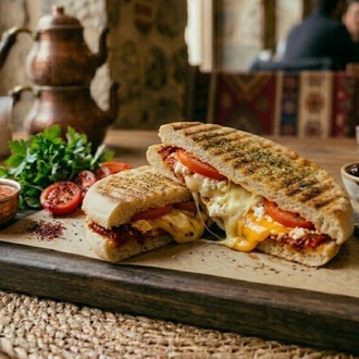 Üç Peynirli Antakya Bazlama Tost görseli
