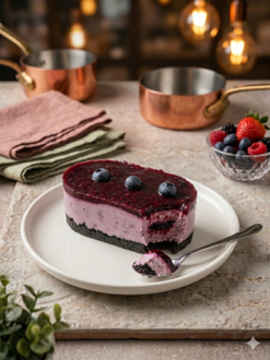 Yaban Mersinli Cheesecake (Dilim) görseli