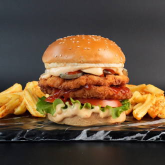 Duble Tavukburger & Patates Kızartması görseli