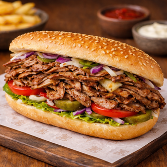 Sandviç Ekmeğine Et Döner görseli