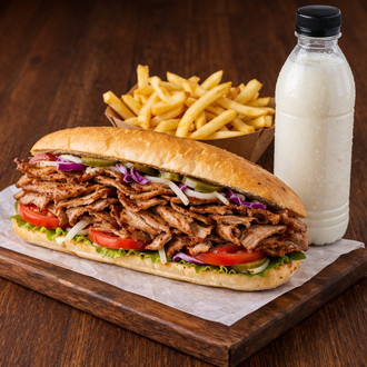 Sandviç Ekmeğine Tavuk Döner Menü görseli