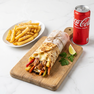 Etibeyaz Kaşarlı Tavuk Döner Dürüm Menü görseli