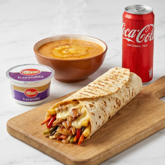 Kaşarlı Tavuk Döner Dürüm Ve Çorbalı Menü görseli