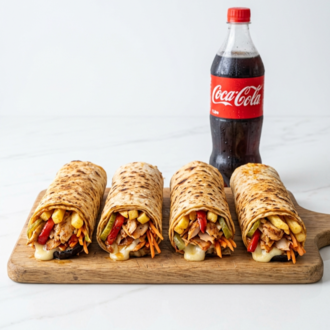 4'Lü Kaşarlı Tavuk Döner Dürüm Menüsü görseli