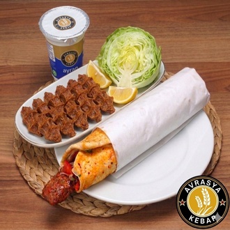 (Gnç Özel) Adana Dürüm + Ayran+ Porsiyon Çiğ Köfte görseli