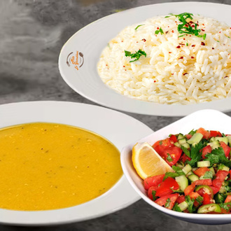 Menü 3 Mercimek Çorbası Pirinç Pilavı Çoban Salata görseli