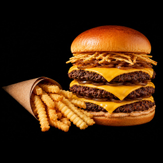 B- Triple Smash Burger & Tırtıklı Patates görseli