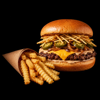 Single Chipotle Smash Burger & Tırtıklı Patates görseli