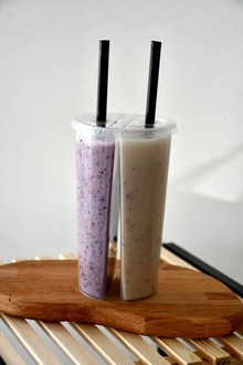 İkili Bardak Yaban Mersini&muz Smoothie (Protein Tozu İlaveli Seçenek) görseli