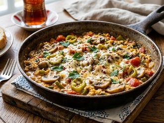 Kaşarlı Mantarlı Menemen görseli
