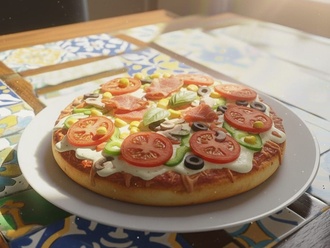 Vejetaryen Pizza Tost görseli