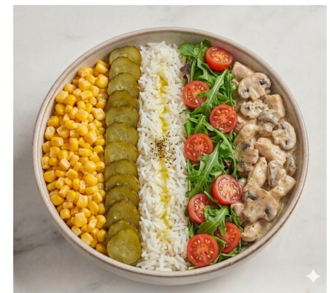 Krema Mantarlı Tavuk Bowl görseli
