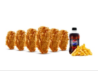 Crunchy Wings Çıtır Tavuk Kanat Menü (6 Adet) görseli
