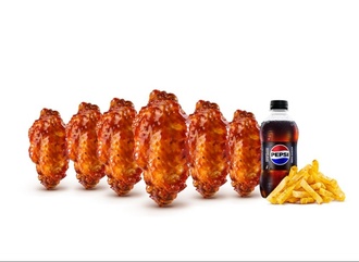 Barbekü Wings Soslu Tavuk Kanat Menü (6 Adet) görseli