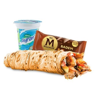 Algida Hatay Usulü Tavuk Dürüm Menü (Magnum Mini Badem) görseli