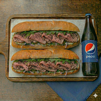 2'Li Roastbeef Sandwich + Litrelik İçecek görseli