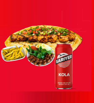Tavuk Şiş Dürüm + Kola 330 Ml + Çiğ Köfte + Turşu Biber görseli