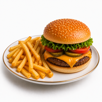 Küçük Cheeseburger & Patates Kızartması görseli