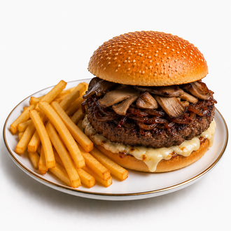 Oyster Mushroom Burger & Patates Kızartması görseli
