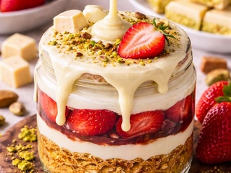 Beyaz Çikolatalı Kavanoz Künefe Waffle görseli