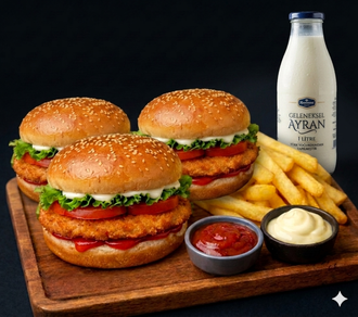 3 Kişilik Tavuk Burger Yanında Patates Ayaran görseli