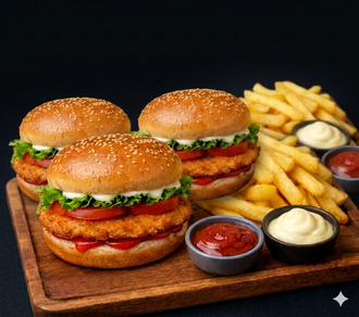 3 Kişilik Tavuk Burger Menü görseli