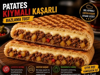 Kıymalı & Patates Salatalı Bazlama Tost görseli