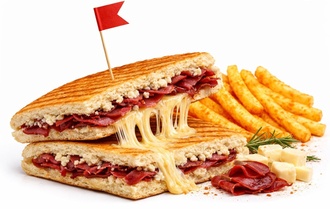Tulumpeynirli Pastırmalı Bazlama & Patates Kızartma görseli