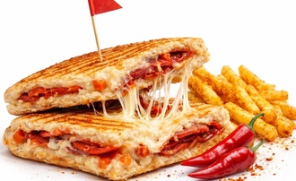 Adana Acılı Bazlama Tost & Patates Kızartması görseli