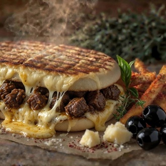 Dana Kavurmalı Eski Kaşarlı Bazlama & Patates Kızartması görseli