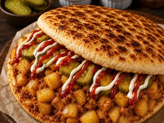 Bazlamaya Baharatlı Patates Mezesi görseli