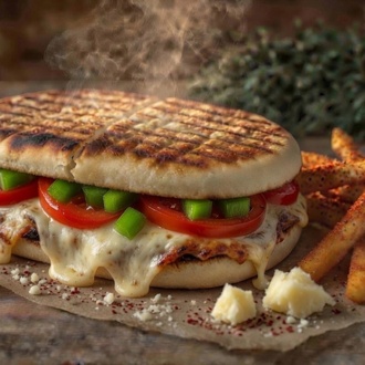 Eski Kaşarlı Bazlama Tost & Patates Kızartması görseli