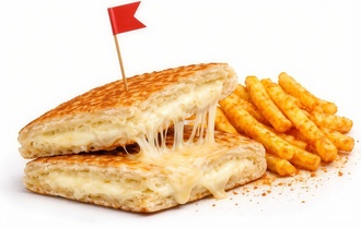 Tereyağlı Kaşarlı Bazlama & Patates Kızartması görseli