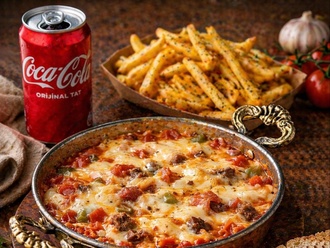 Tereyağlı Kaşarlı Menemen (Patates + Kola) görseli