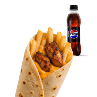 Cheddar Peynirli Tavuk Şiş Dürüm + Pepsi görseli
