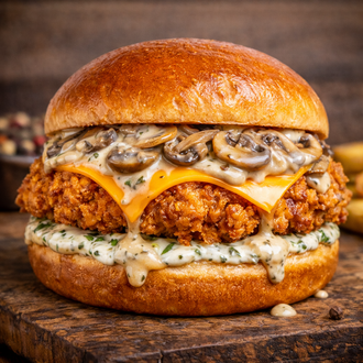 🍔Mushroom Chicken Burger görseli