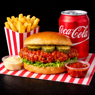 🌶️🍔 Asian Zing Chicken Burger Menü 🍟🥤 görseli