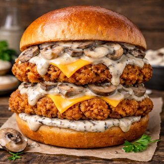 🍔Double Mushroom Chicken Burger görseli