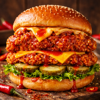 🌶️Double Bomb Hot Chicken Burger görseli