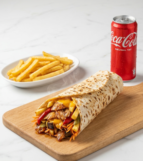 Etibeyaz Cheddarlı Tavuk Döner Dürüm Menü görseli