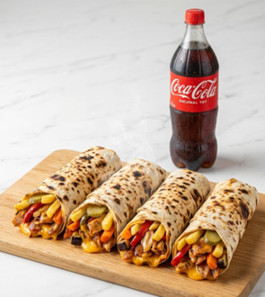 4'Lü Cheddarlı Tavuk Döner Dürüm Menüsü görseli