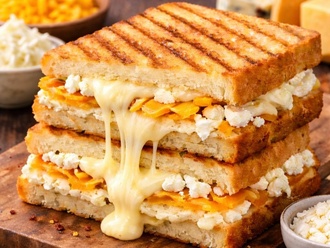 Jumbo Tost Ekmeğine Üç Peynirli Tost görseli