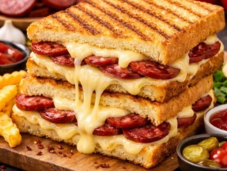 Jumbo Tost Ekmeğine Sucuklu Tost görseli