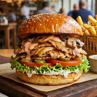Tavuk Mushroom Burger görseli