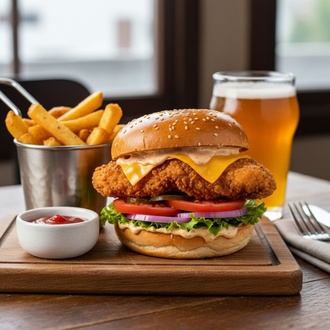 Crispy Chicken Cheeseburger görseli