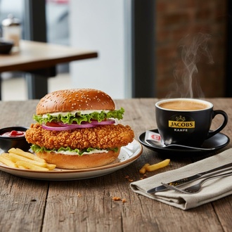 Klasik Çıtır Tavuk Burger (M) & Jacobs Kahve görseli