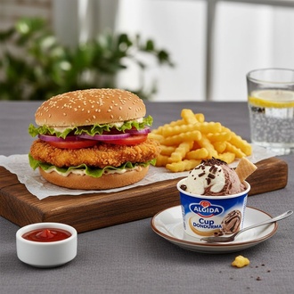 Klasik Çıtır Tavuk Burger (S) + Algida Cup Dondurma görseli