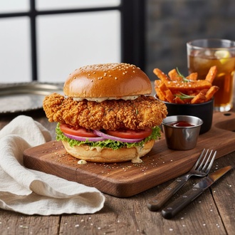 Klasik Çıtır Tavuk Burger Veya Cheeseburger görseli