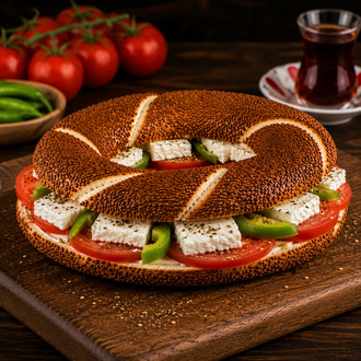 Beyaz Peynirli Simit Sandviç görseli