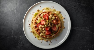 Antep Fıstıklı Çikolatalı Waffle görseli